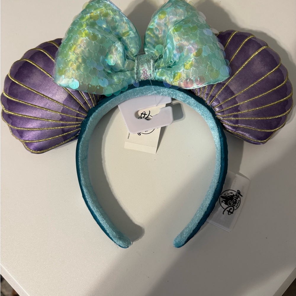 Ariel Seashell Mouse Ears Headband in Purple and Teal